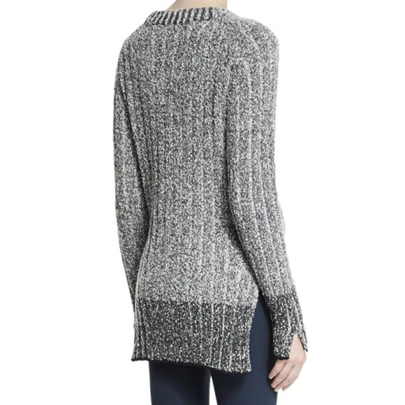 Rag & Bone Grey Black Knit Sweater XS Chunky Textured Pullover Long Sleeve Tunic - Picture 3 of 6